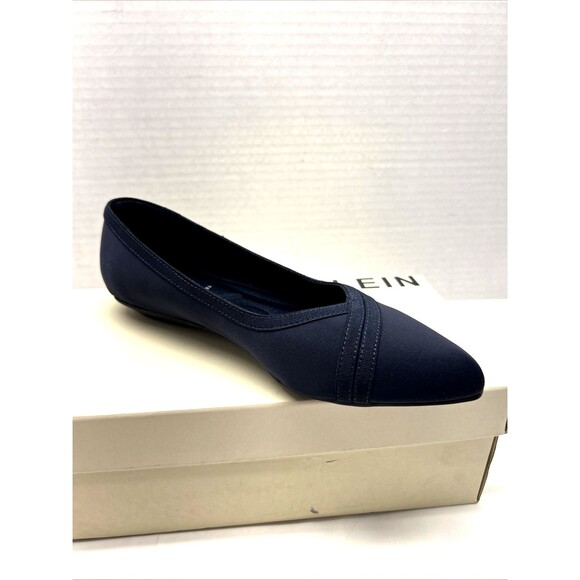 Anne Klein Flex Oceanus Ballet Flat Shoe Navy Fabric Women Sz 6 M New in Box - Picture 1 of 7